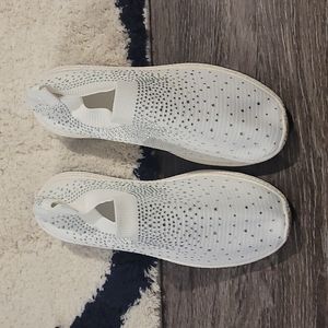 White rhinestone sneakers